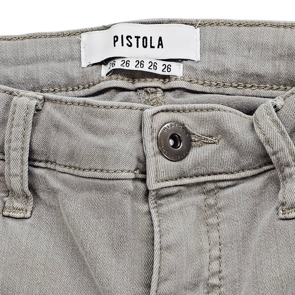 Pistola Jeans Womens Size 26 Gray Audrey Moto Skinny Stretch Light Wash - Picture 9 of 14